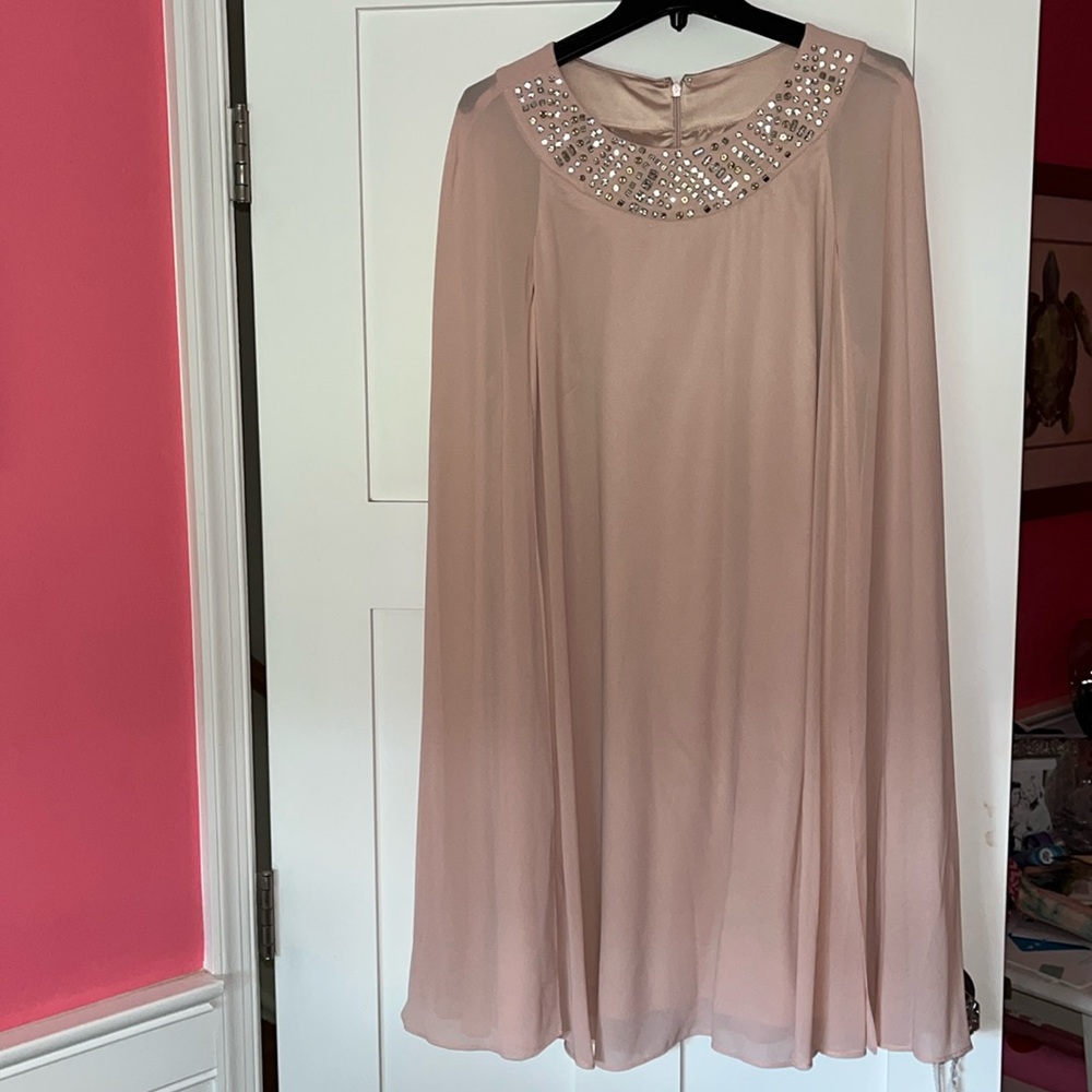 Blush pink embellished cocktail dress